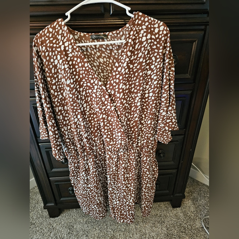 Brown Patterned Women's Romper